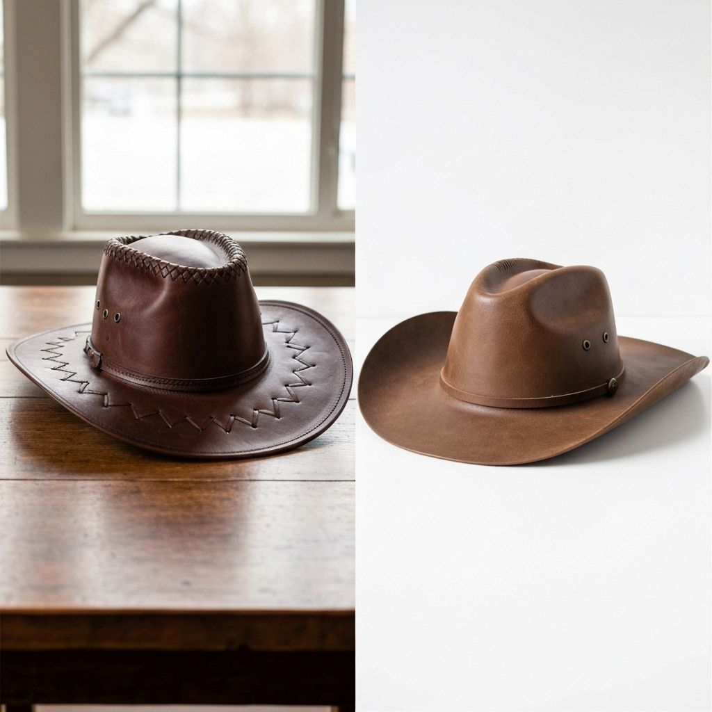 Side by side comparison of advertised vs received cowboy hat