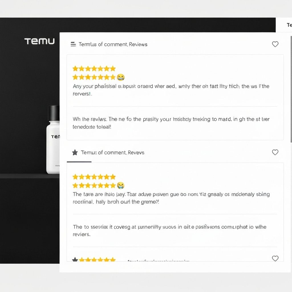Screenshot showing obviously fake product reviews